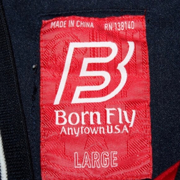 Born Fly AnyTown USA Track Jacket - Navy, Red & White - Size L - Picture 3 of 10
